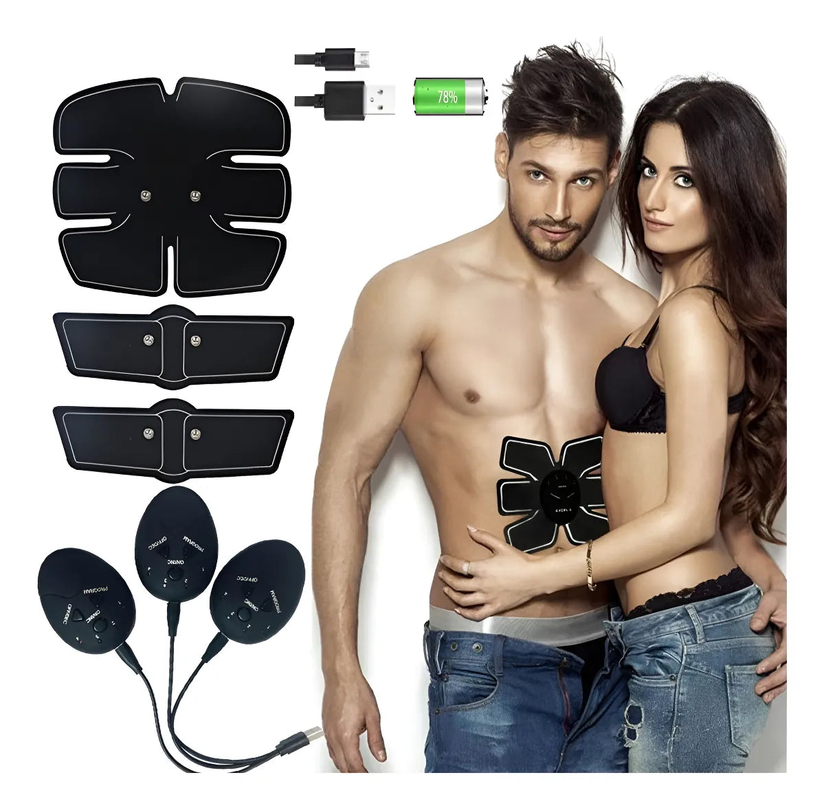 Electro Estimulador Muscular Abdomen Brazos Quemador Grasa