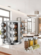 Especiero Condimentero Giratorio X12 Acero Inoxidable Redondo