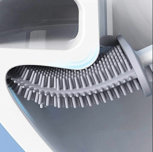 Escobilla Baño Cepillo Punta Flexible Silicona con Base