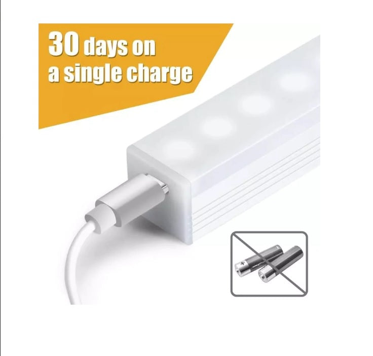 Barra de luz led recargable USB con sensor de movimiento