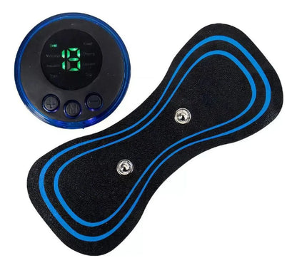Mini Parche Masajeador Portátil Ems Eléctrico Dolor Cuello Azul/negro